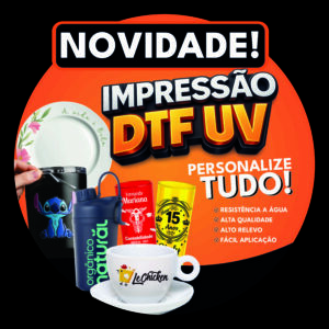 Cartela DTF UV para superfícies lisas e rígidas